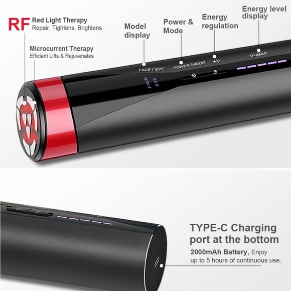 LED skin tightening device. 3-in-1 Microcurrent Facial Massager. - Picture 5 of 7